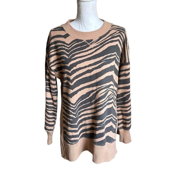 Aerie Good Vibes Oversized Sweatshirt Animal Print Women Extra Small - Picture 1 of 17